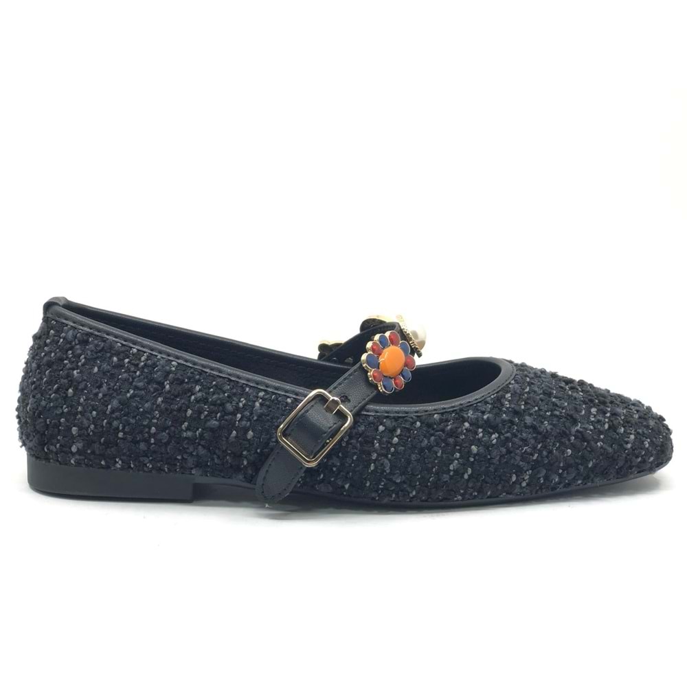 Feles İnci Toka Detaylı Kadın Babet Ayakkabı