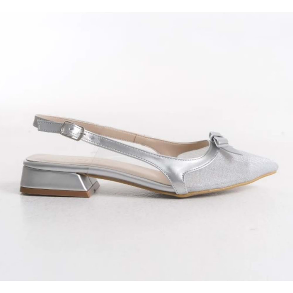 Feles Fiyonk Dantel Detaylı Arkası Açık Kadın Babet Ayakkabı