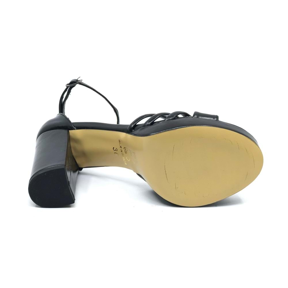 Feles Platform Çapraz Bant Topuklu Kadın Abiye Ayakkabı