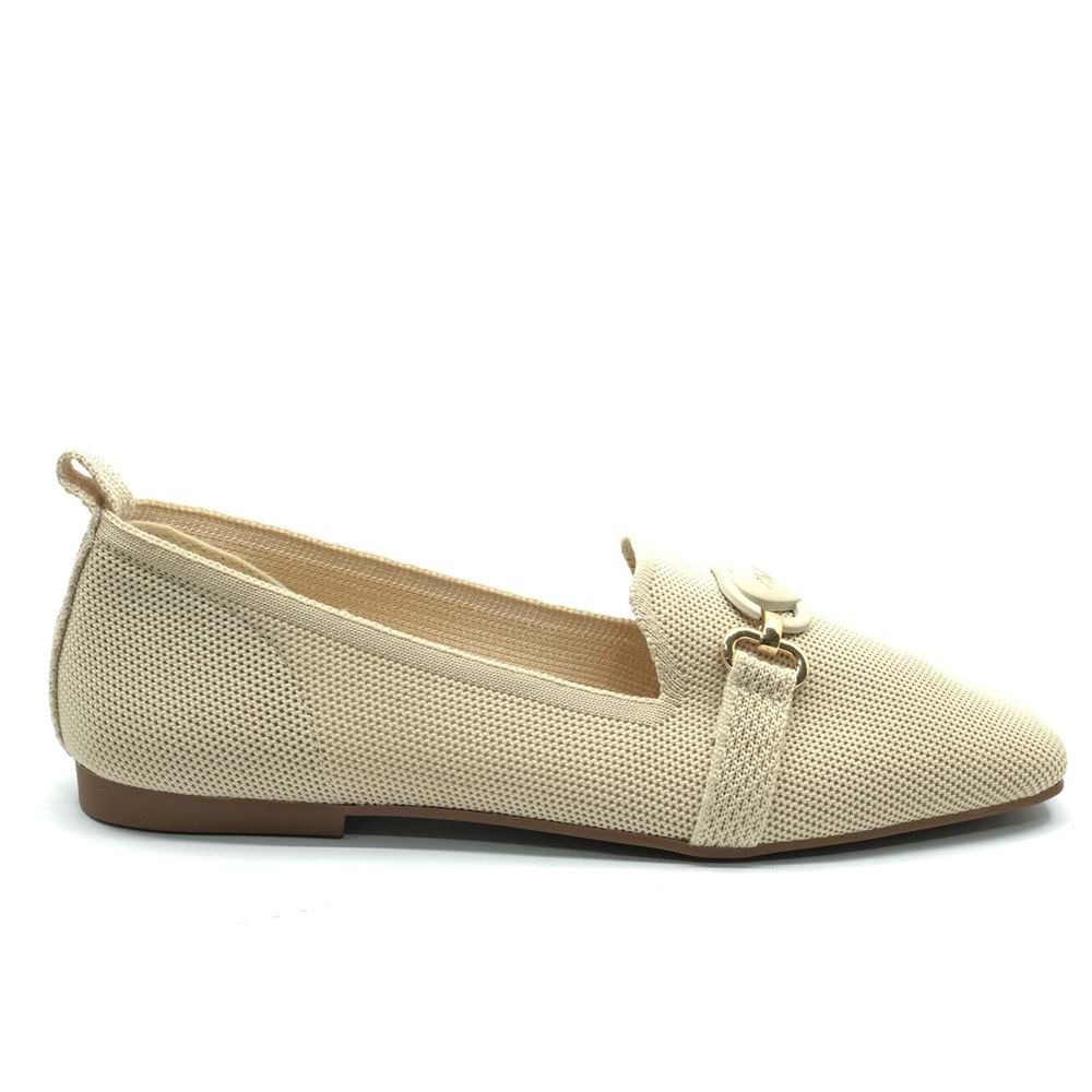 Feles Küt Burun Kalp Toka Detaylı Kadın Babet Ayakkabı