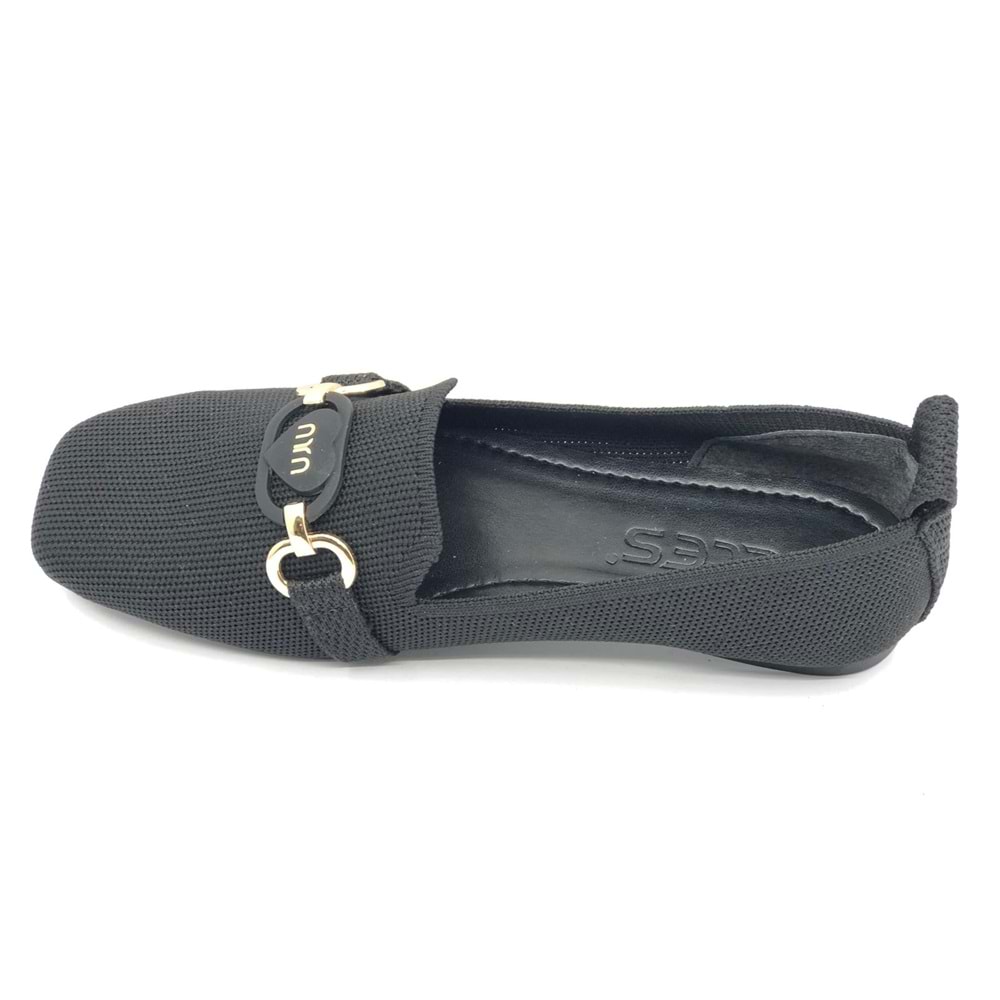 Feles Küt Burun Kalp Toka Detaylı Kadın Babet Ayakkabı