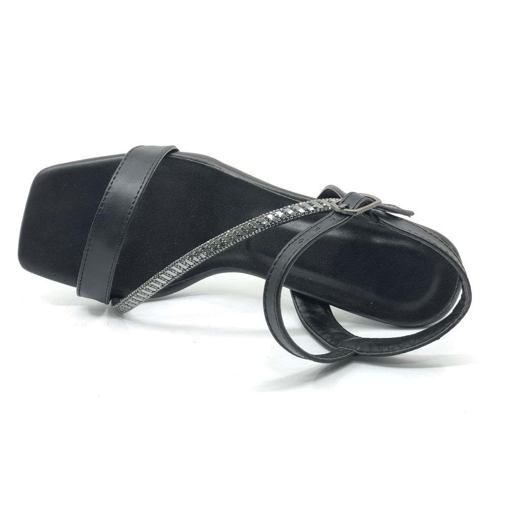 Mehtap Şerit Taş Detaylı Tek Bantlı Kadın Topuklu Abiye Ayakkabı