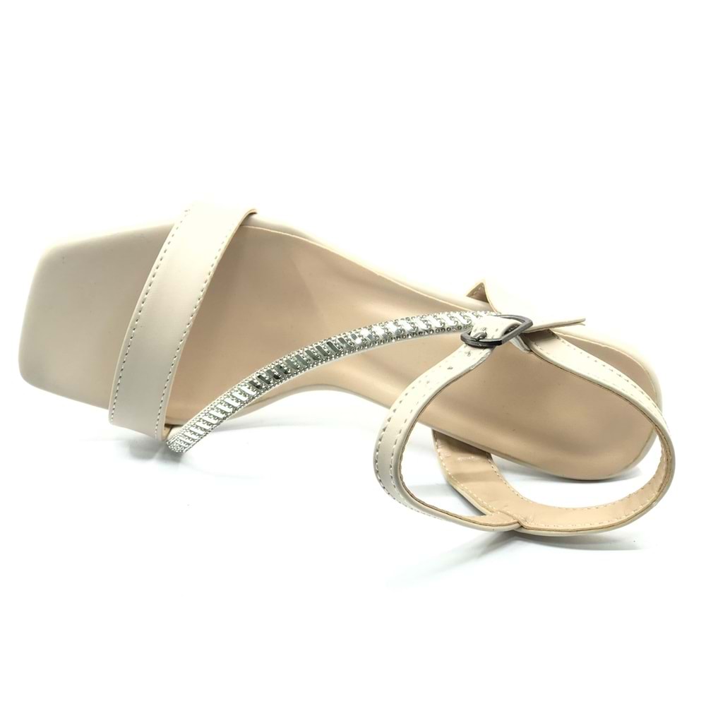 Mehtap Şerit Taş Detaylı Tek Bantlı Kadın Topuklu Abiye Ayakkabı