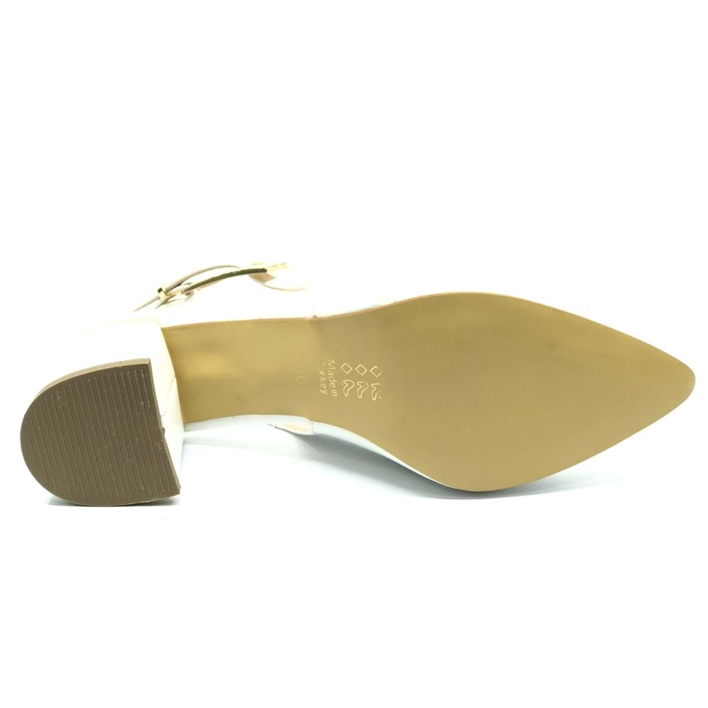 Mehtap Toka Detaylı Topuklu Arkası Açık Klasik Kadın Topuklu Ayakkabı