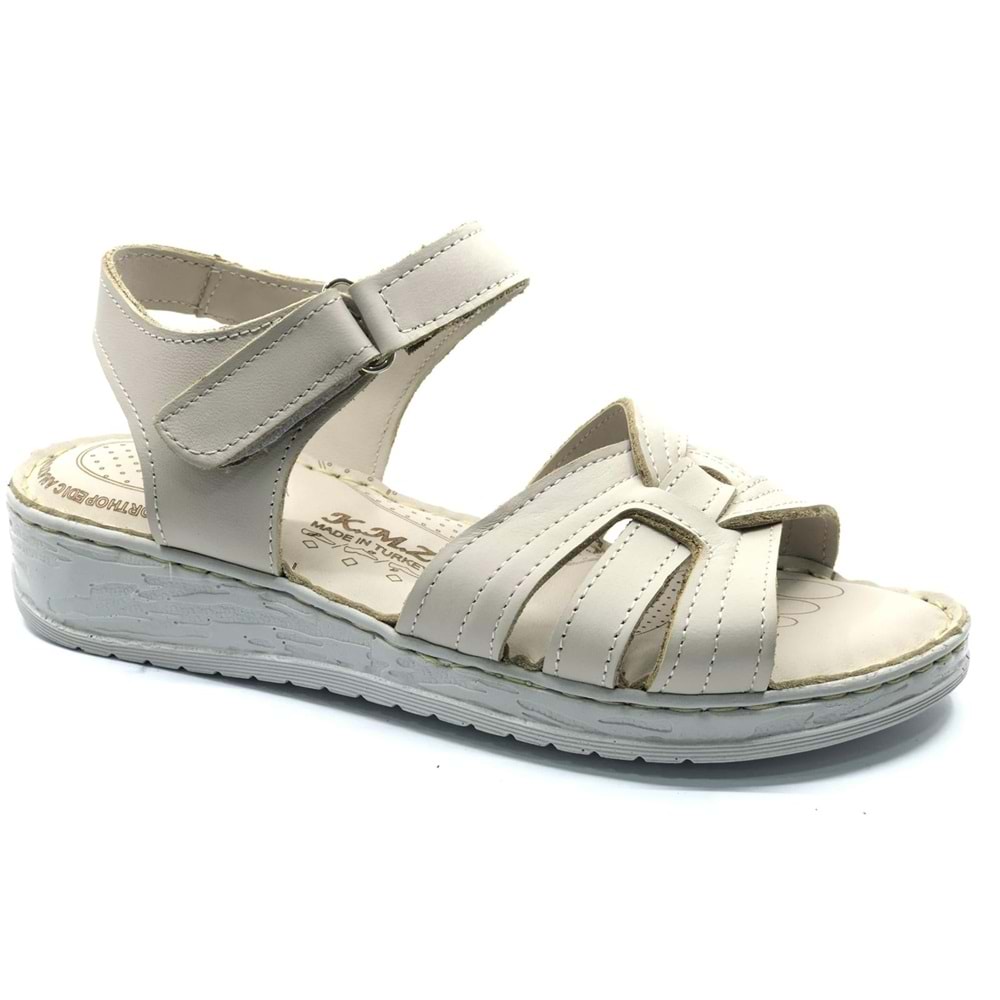 Kocamanlar 8712 Hakiki Deri Comfort Ortopedik Kadın Sandalet