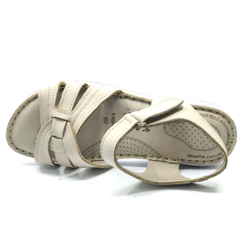 Kocamanlar 8712 Hakiki Deri Comfort Ortopedik Kadın Sandalet