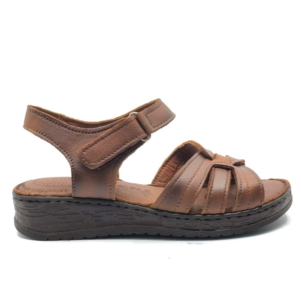 Kocamanlar 8712 Hakiki Deri Comfort Ortopedik Kadın Sandalet