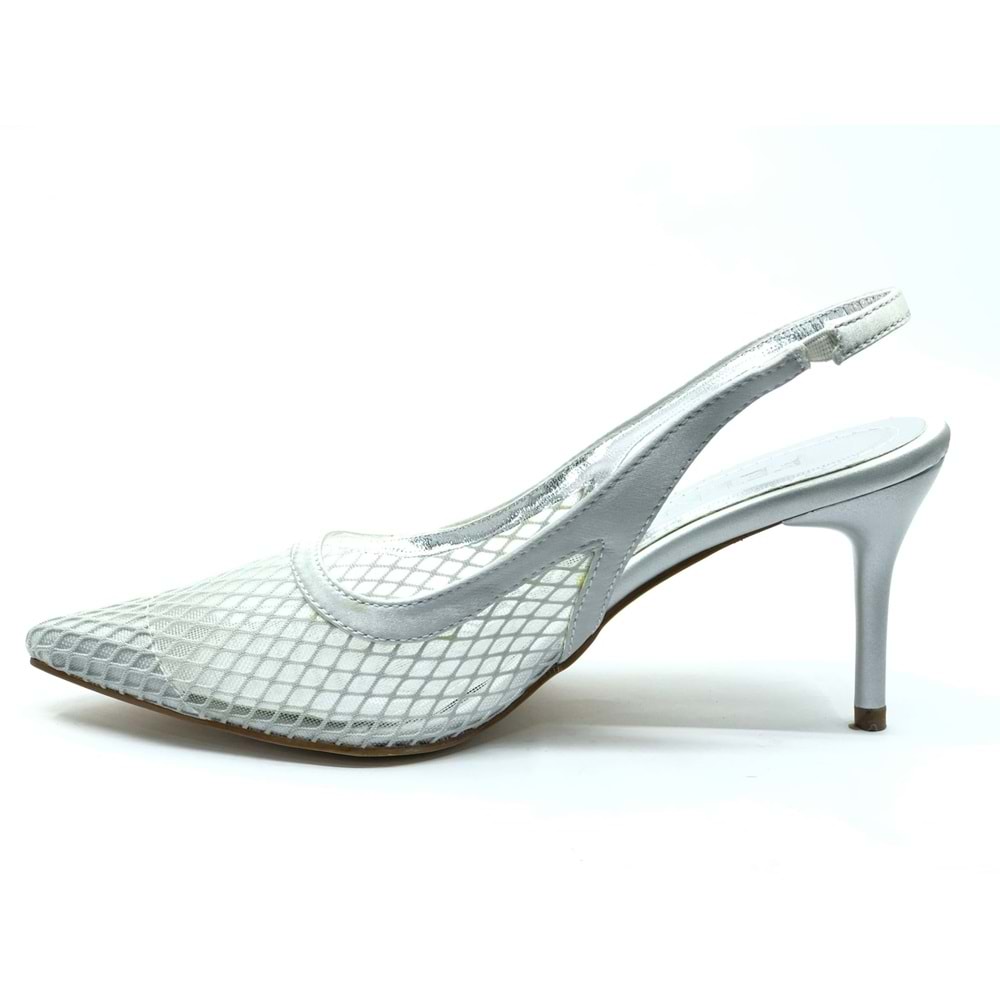 Feles İnce Topuklu Fileli Kadın Ayakkabı