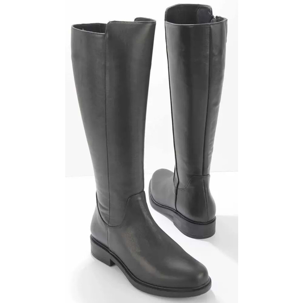 Ayakdaş Binici Düz Taban Hakiki Deri Kadın Çizme