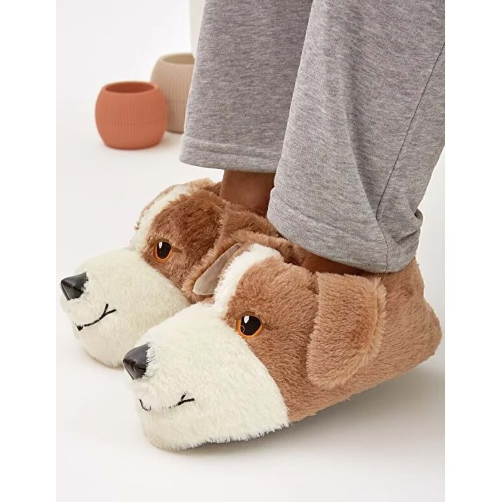 Kocamanlar Sevimli Köpek Figürlü Unisex Hayvanlı Panduf