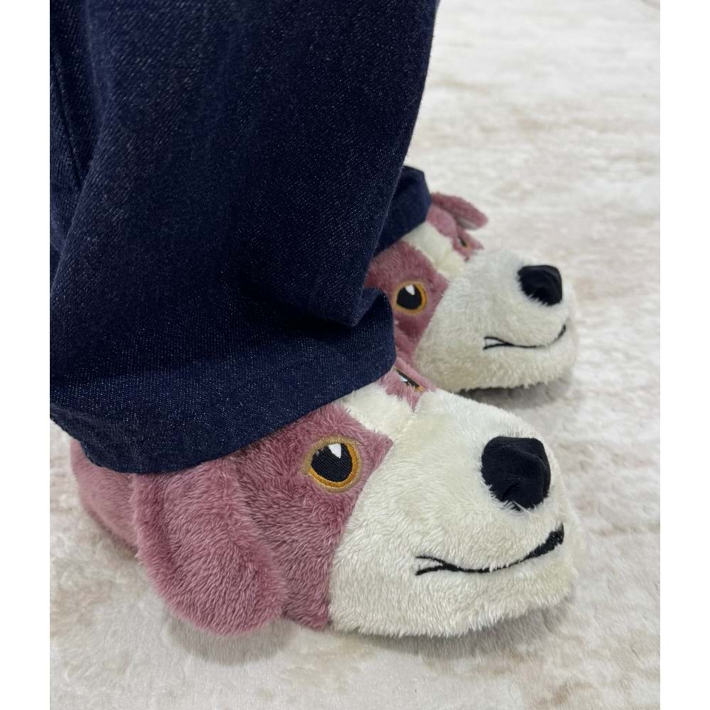 Kocamanlar Sevimli Köpek Figürlü Unisex Hayvanlı Panduf