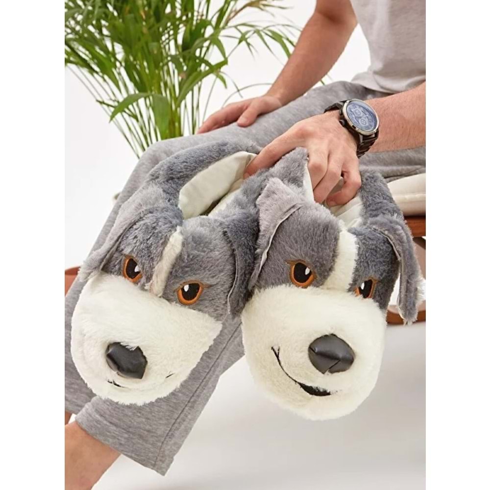 Kocamanlar Sevimli Köpek Figürlü Unisex Hayvanlı Panduf