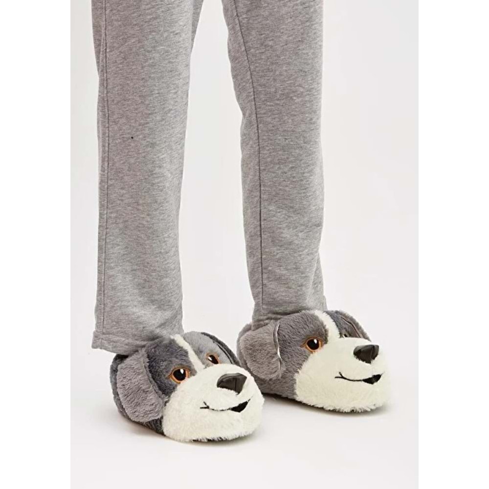 Kocamanlar Sevimli Köpek Figürlü Unisex Hayvanlı Panduf