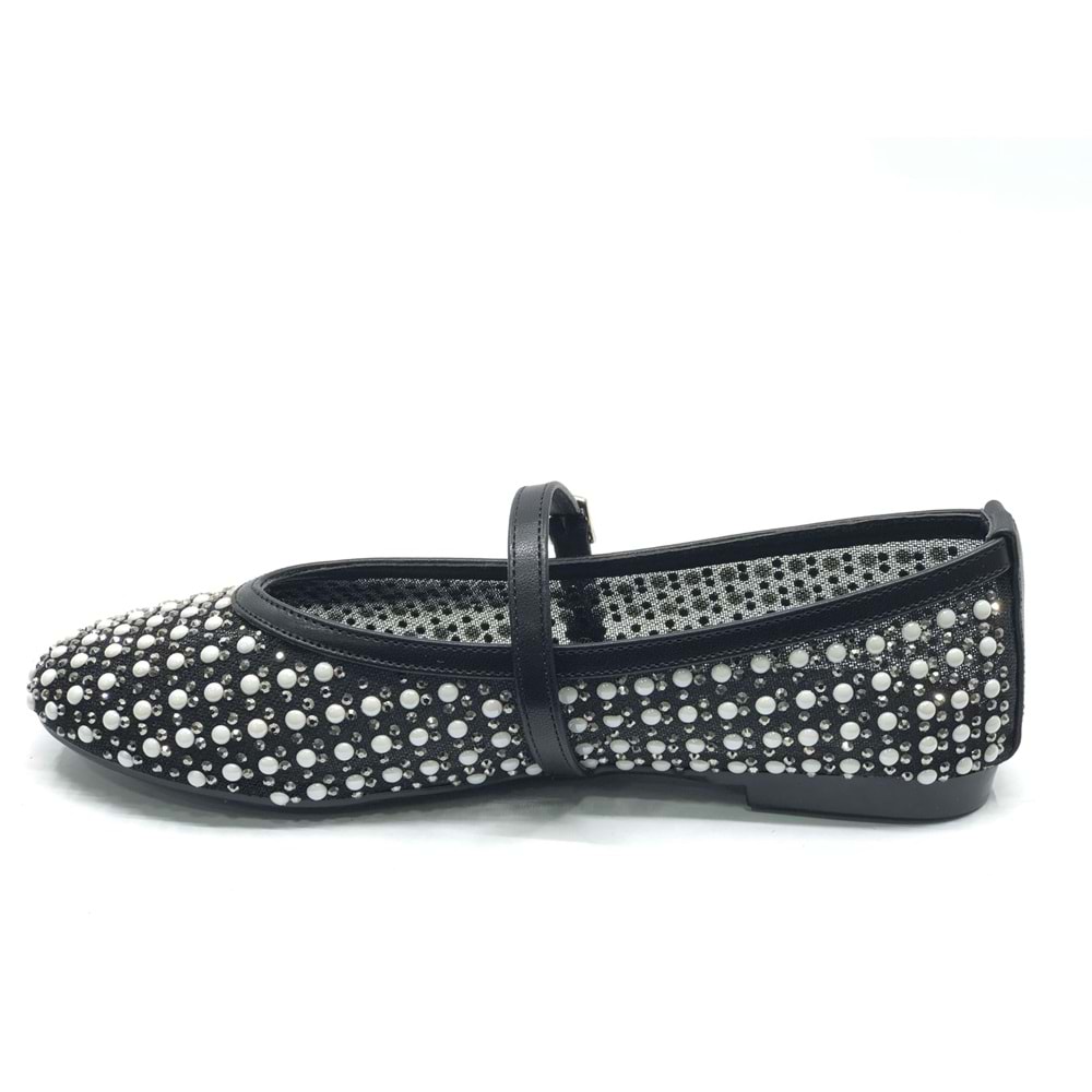 Feles Kemer Toka İnci Taş Detaylı Kadın Babet Ayakkabı