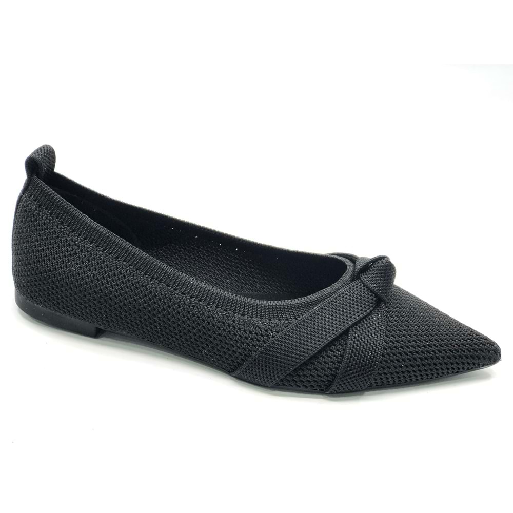 Feles Triko Düğümlü Sivri Burun Kadın Babet Ayakkabı