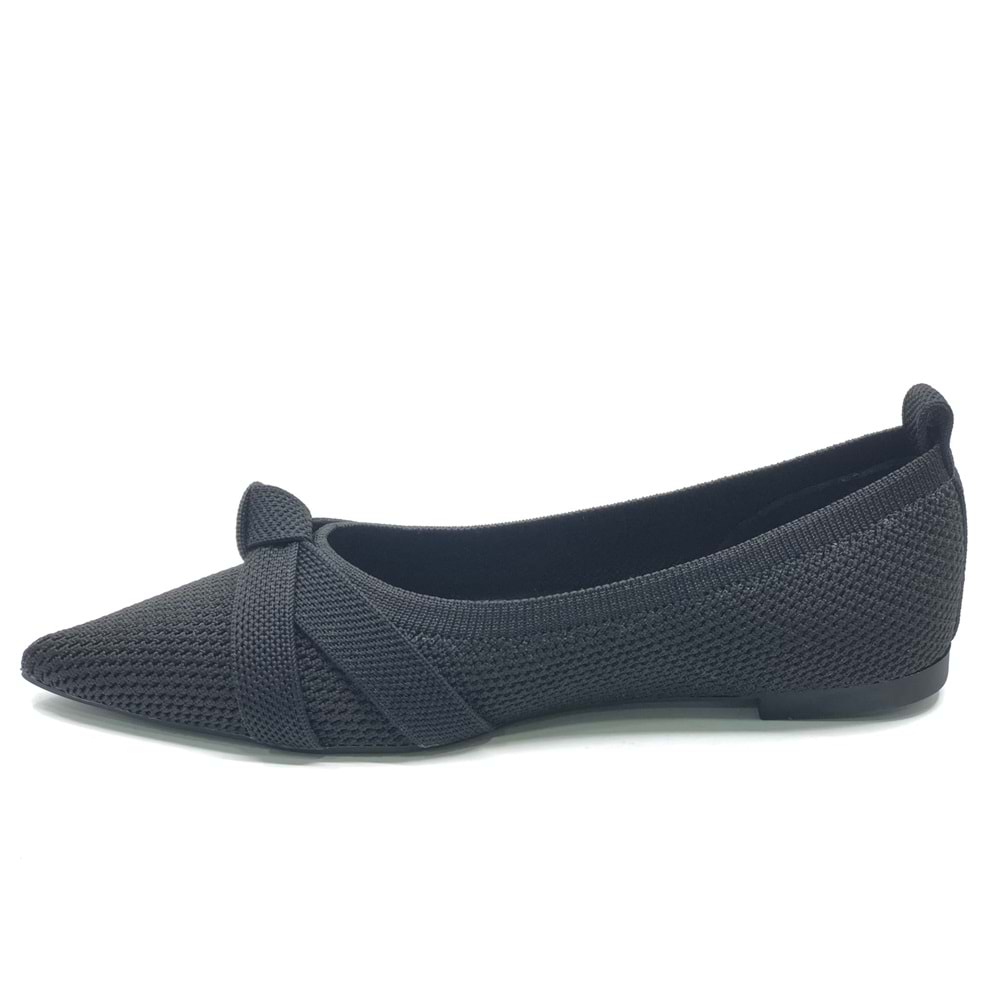 Feles Triko Düğümlü Sivri Burun Kadın Babet Ayakkabı