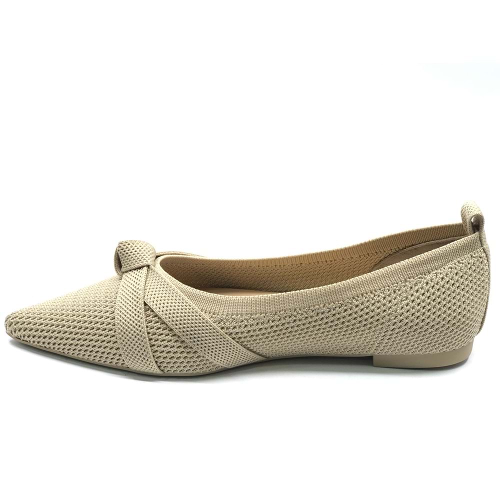 Feles Triko Düğümlü Sivri Burun Kadın Babet Ayakkabı