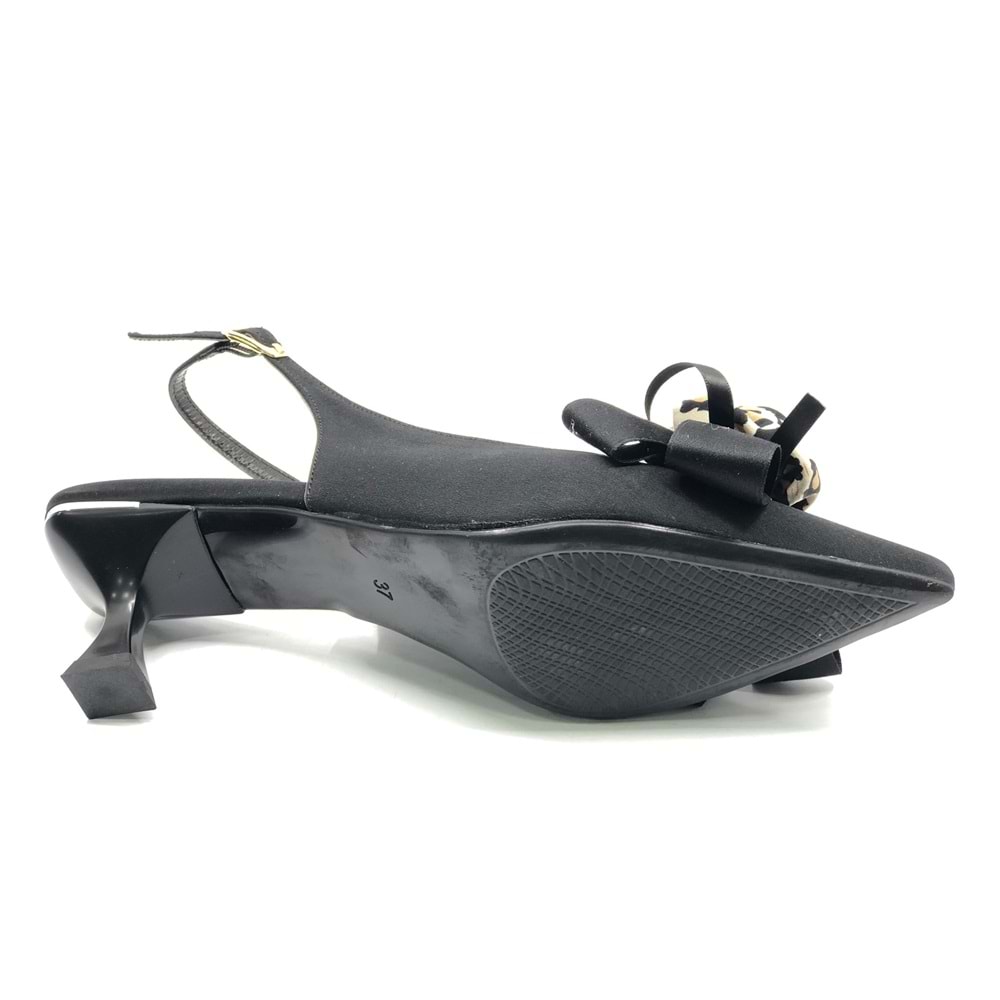 Feles Fular Kurdela Detaylı Arkası Açık Stiletto Kadın Topuklu Ayakkabı