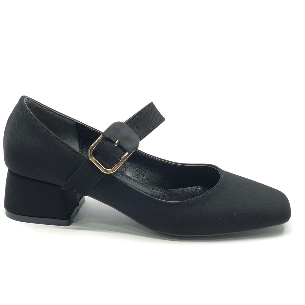 Feles Rondir Detaylı Küt Burun Topuklu Kadın Ayakkabı