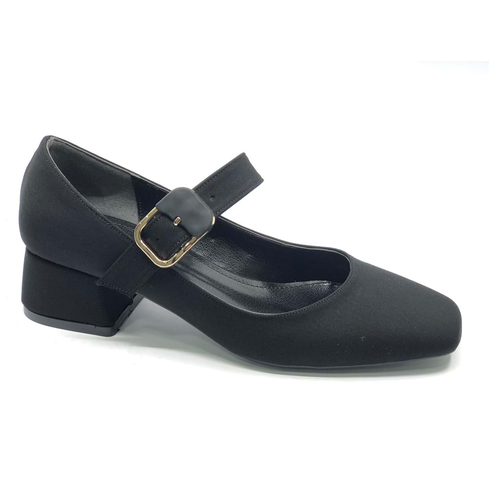 Feles Rondir Detaylı Küt Burun Topuklu Kadın Ayakkabı