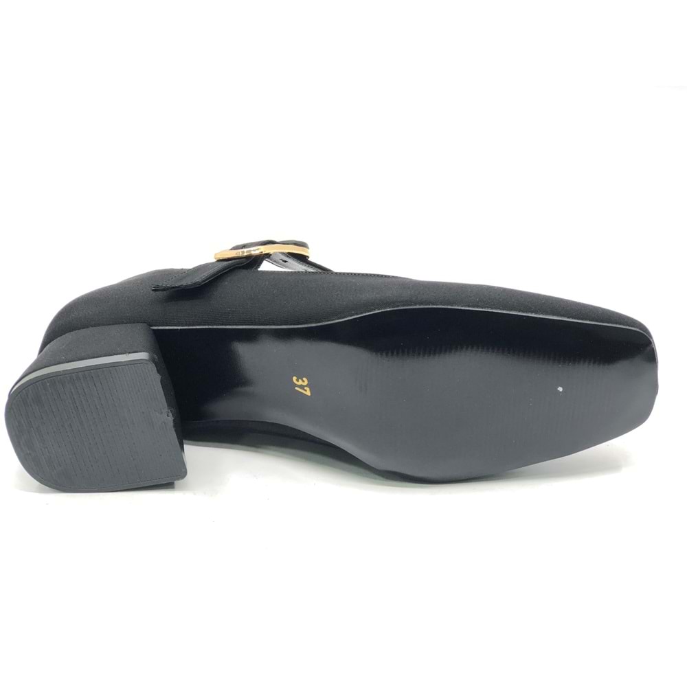 Feles Rondir Detaylı Küt Burun Topuklu Kadın Ayakkabı