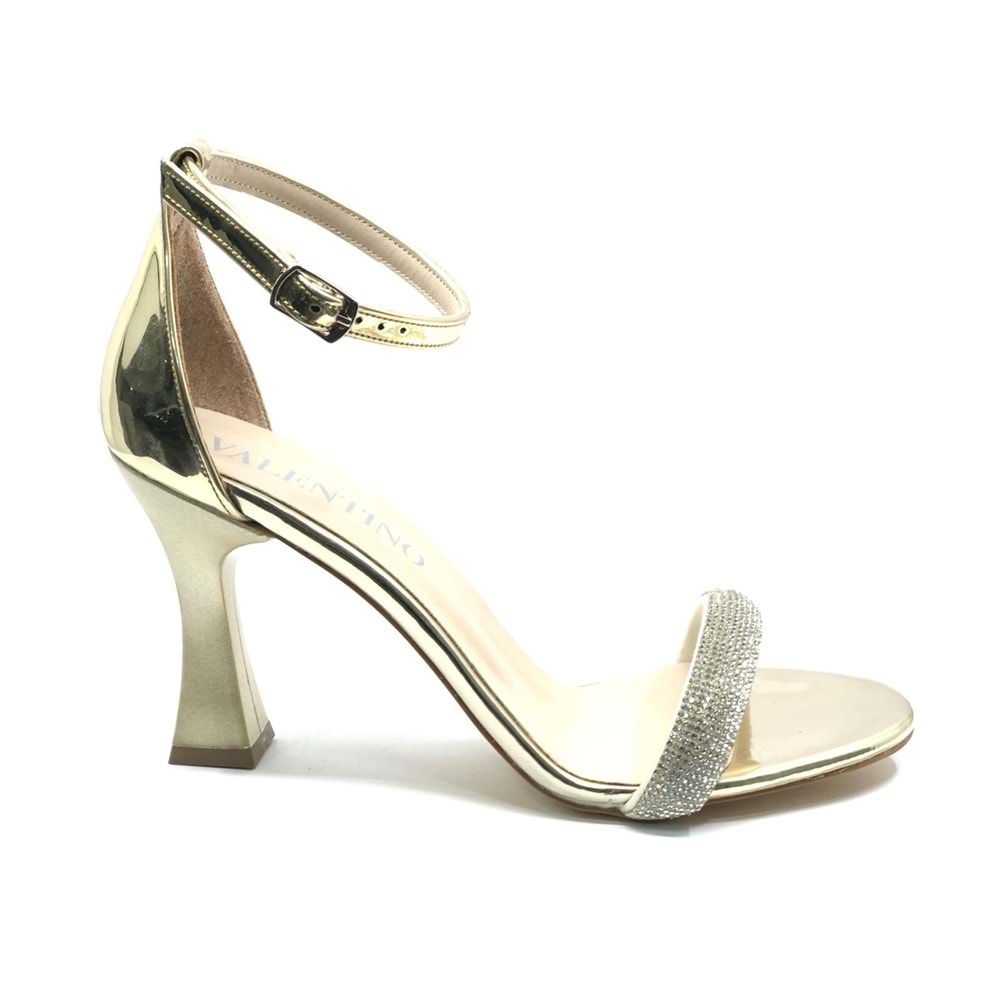 Kocamanlar Şerit Taşlı Tek Bant Kadın Topuklu Ayakkabı