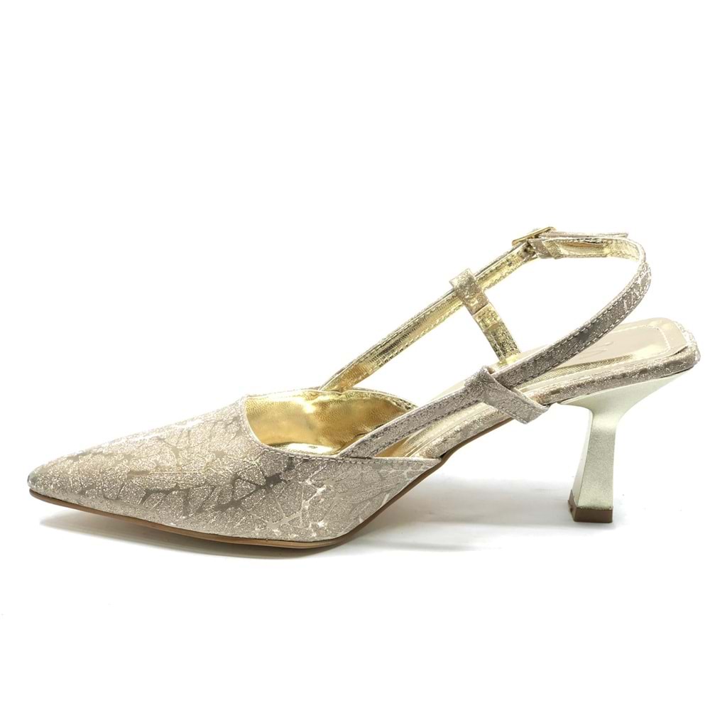 Mehtap Kırışık Arkası Açık Stiletto Kadın Topuklu Ayakkabı