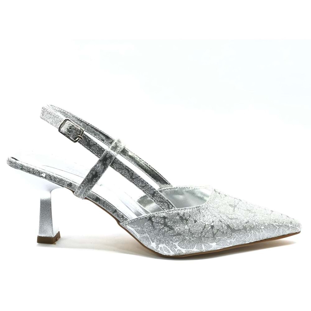 Mehtap Kırışık Arkası Açık Stiletto Kadın Topuklu Ayakkabı