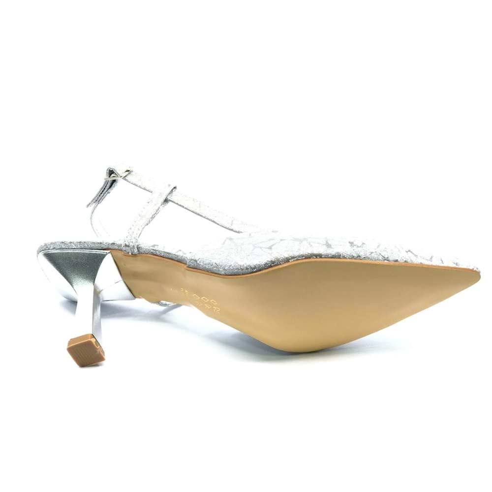 Mehtap Kırışık Arkası Açık Stiletto Kadın Topuklu Ayakkabı