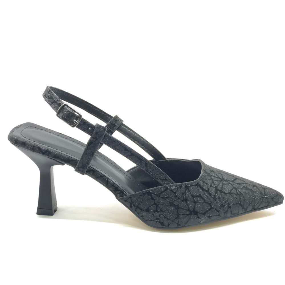 Mehtap Kırışık Arkası Açık Stiletto Kadın Topuklu Ayakkabı