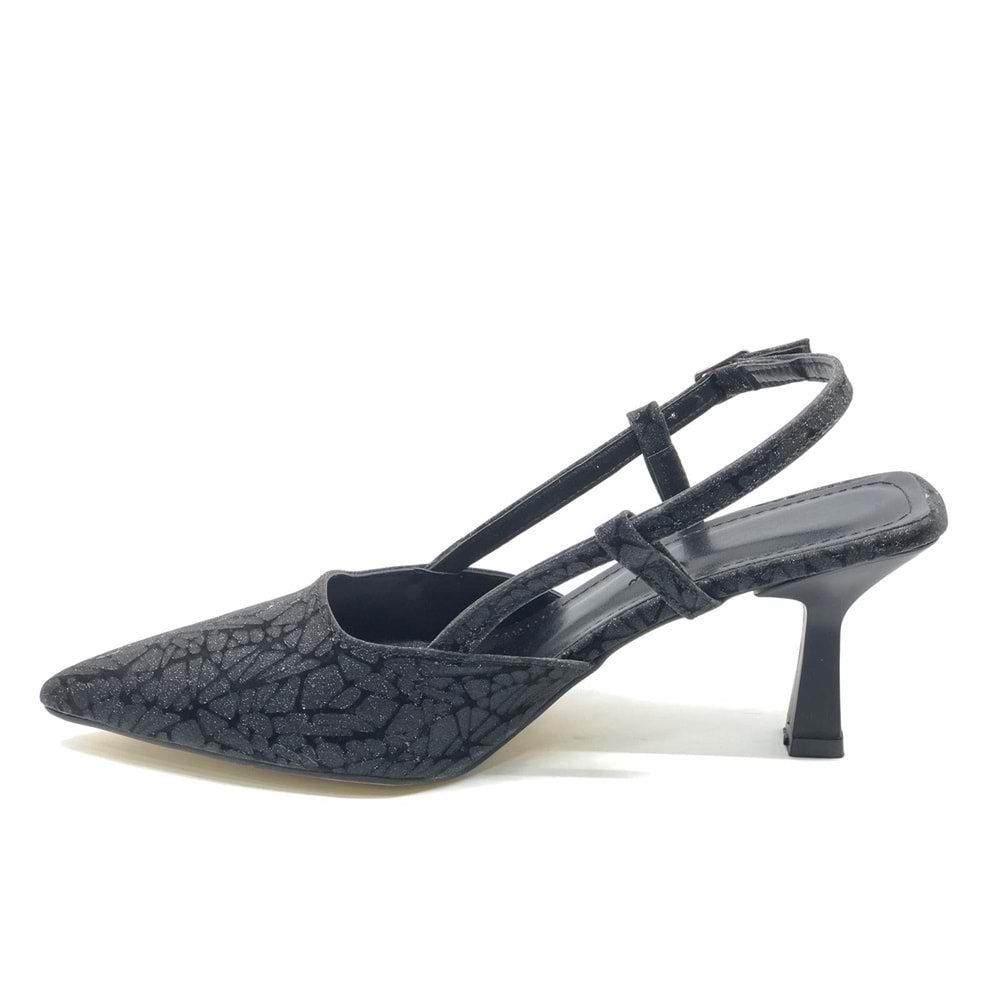 Mehtap Kırışık Arkası Açık Stiletto Kadın Topuklu Ayakkabı