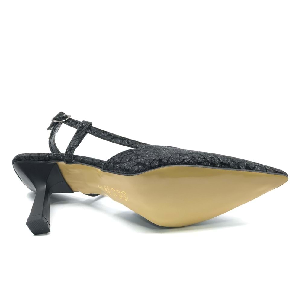 Mehtap Kırışık Arkası Açık Stiletto Kadın Topuklu Ayakkabı