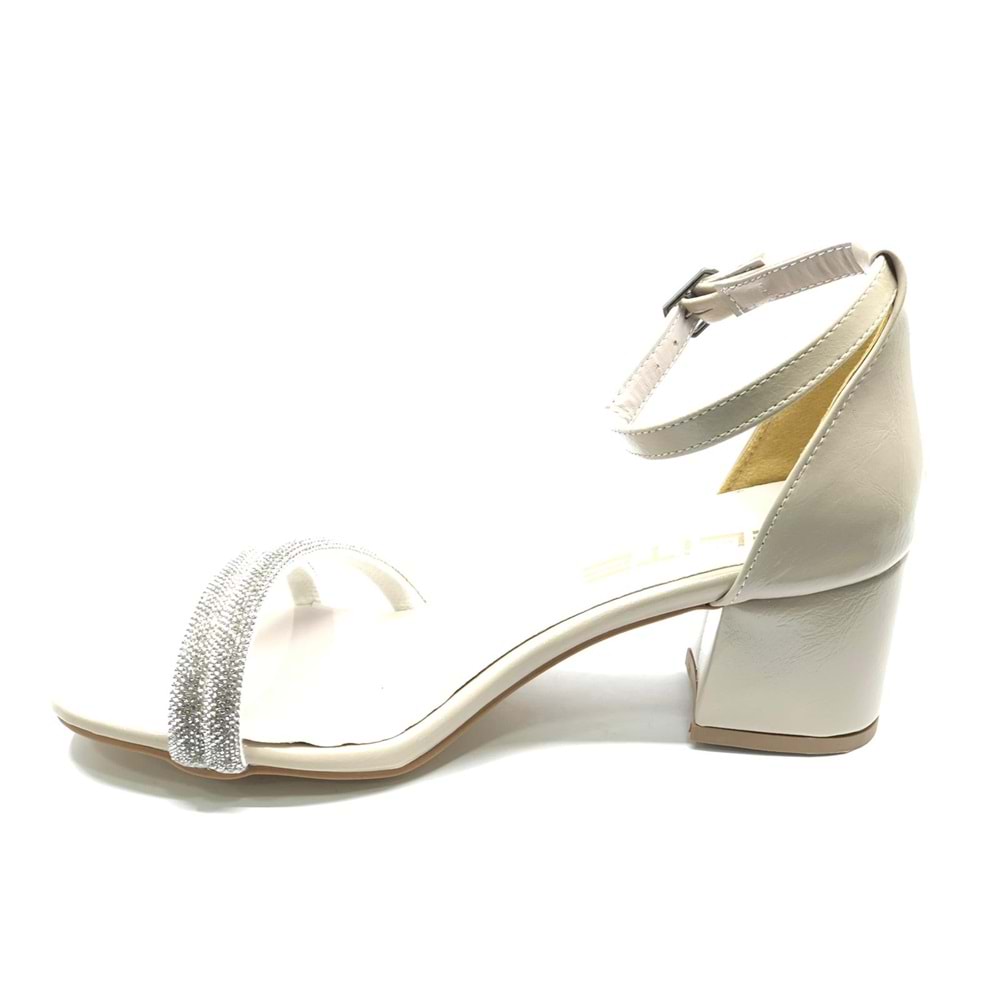 Mehtap Çift Şerit Taşlı 4 cm Topuklu Kadın Abiye Ayakkabı