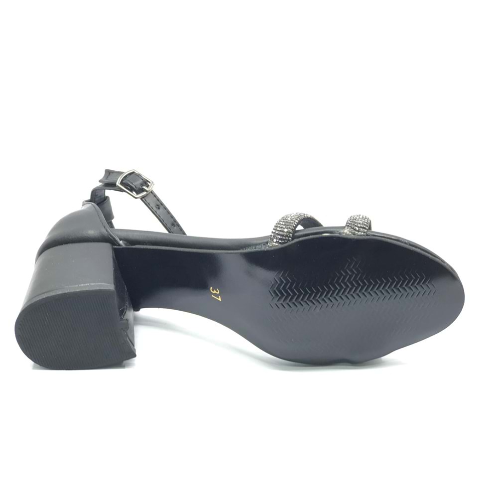 Mehtap Çift Şerit Taşlı 4 cm Topuklu Kadın Abiye Ayakkabı