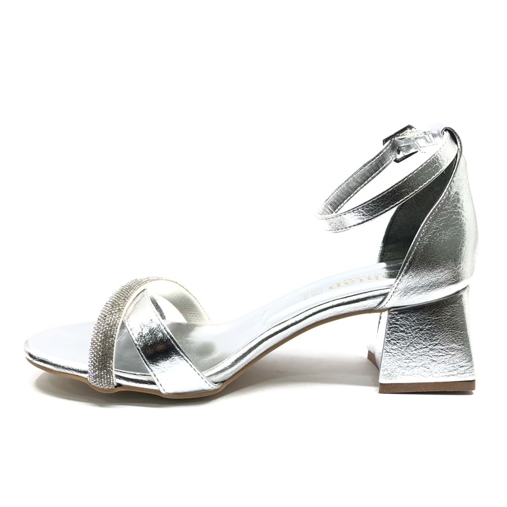 Mehtap Şerit Taşlı 4 cm Topuklu Kadın Abiye Ayakkabı