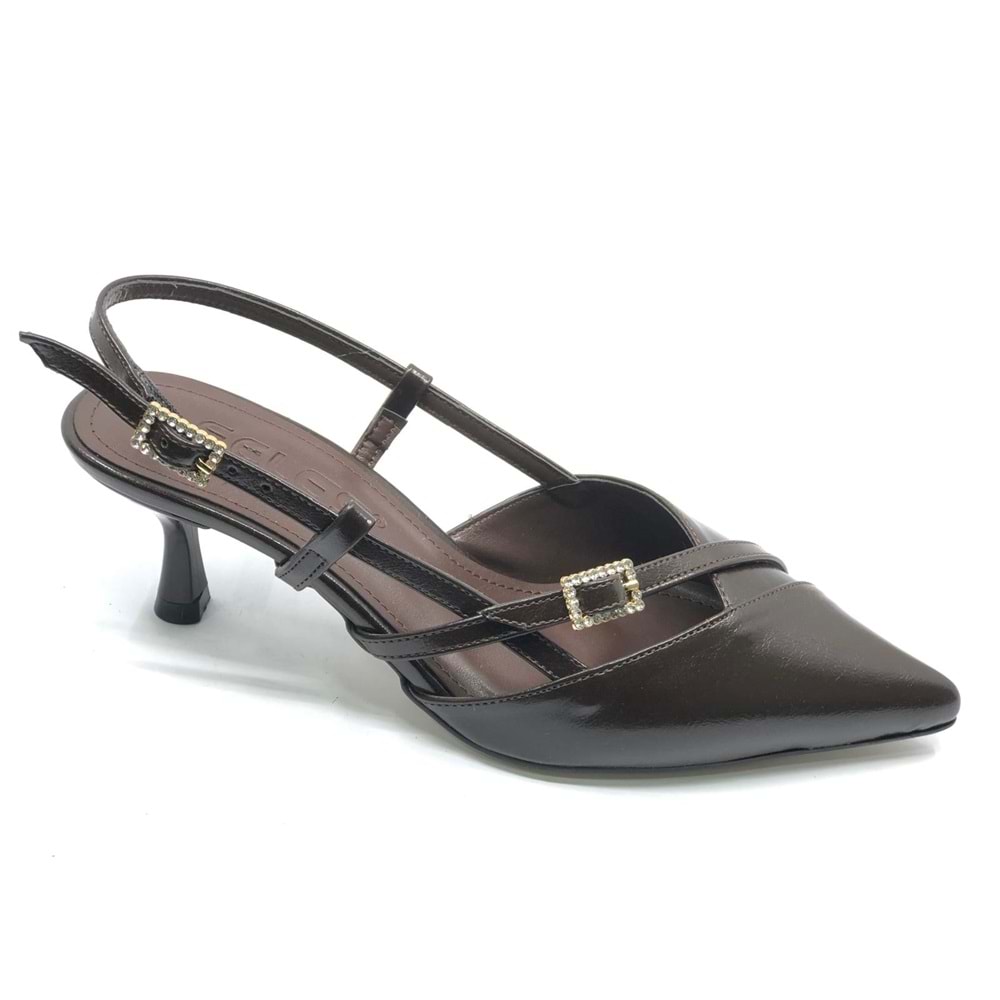 Feles Toka Detaylı Arkası Açık Stiletto Kadın Topuklu Ayakkabı