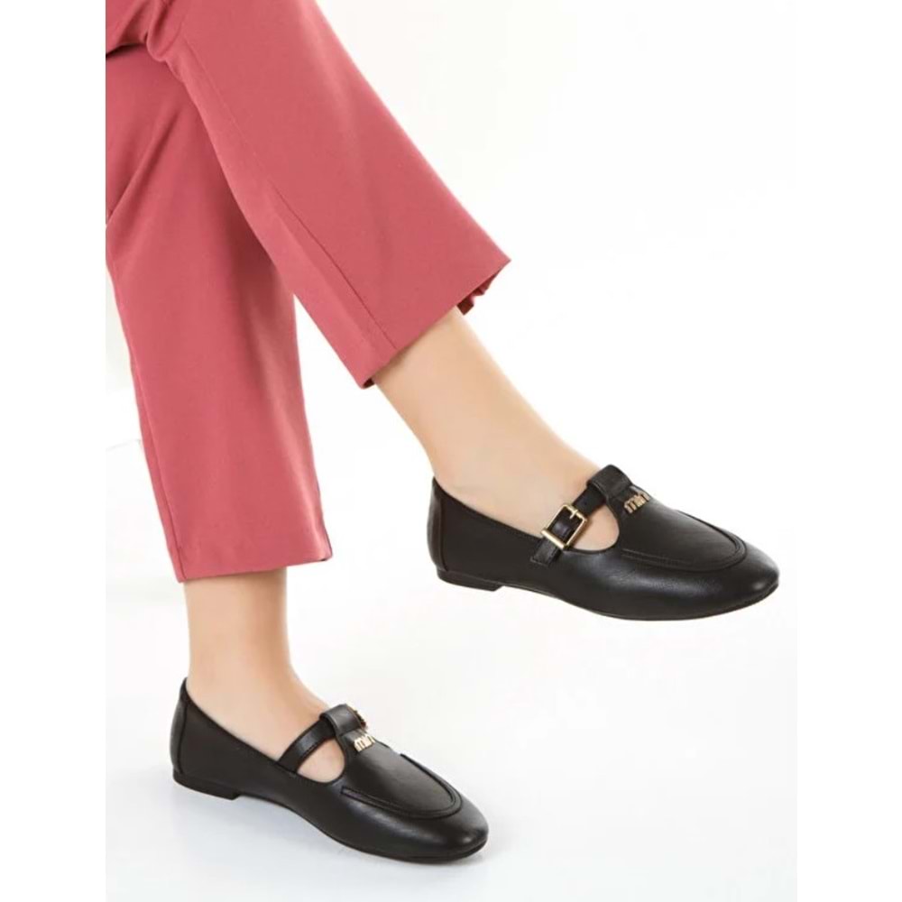 Feles Kemer Detaylı Kadın Babet Ayakkabı