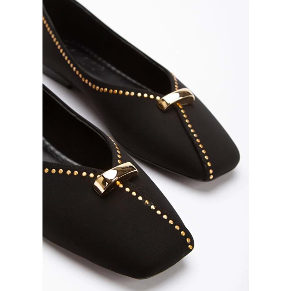 Feles Sarı Toka Detaylı Kadın Babet Ayakkabı