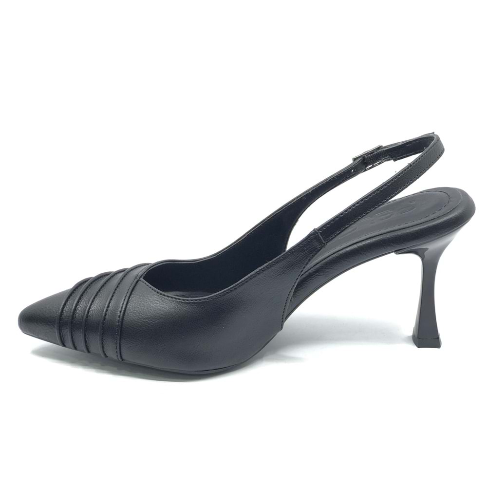 Feles Burgu Detaylı Arkası Açık Stiletto Topuklu Kadın Ayakkabı