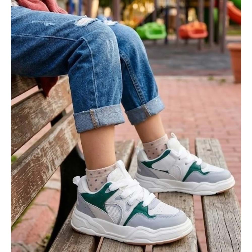 Cool Jacop Bağcık Görünümlü Cırt Cırtlı Sneaker Ortopedik Çocuk Spor Ayakkabı