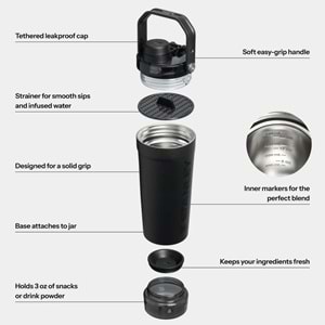 Stanley Activate Shaker 0,60 LT Termos Sporcu Matarası Toz Depolama Kapasiteli Matara