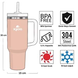 Igloo Stadler Thermo Mug 1.2 Litre Pipetlı Matara