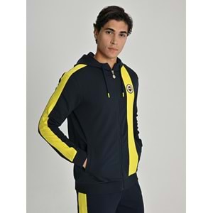 Fenerbahçe S.K. 25/26 Tribün Basic Hoodie Kapüşonlu Fermuarlı Eşofman Üstü Erkek Ceket