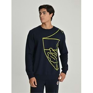 Fenerbahçe S.K. 25/26 Sezon Tribün All Over Baskı Logolu Erkek Sweatshirt