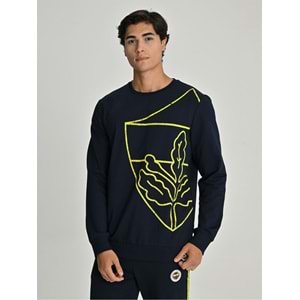 Fenerbahçe S.K. 25/26 Sezon Tribün All Over Baskı Logolu Erkek Sweatshirt