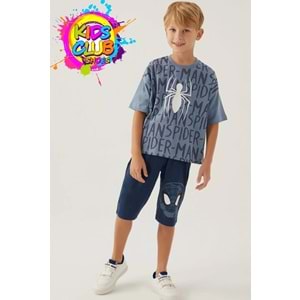 Spıderman Lisanslı D4877 Bug T-Shirt ve Kapri Alt Üst Erkek Çocuk Takımı