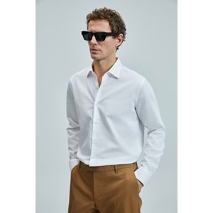 Lufian 111010634 Farla Erkek Basic Gömlek Regular Fit Beyaz Erkek Gömlek