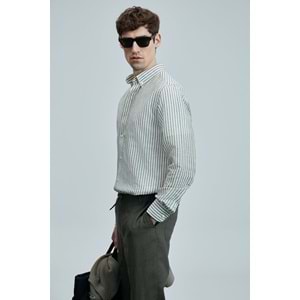 Lufian 111010631 Bert Erkek Keten Pamuklu Gömlek Regular Fit Erkek Gömlek