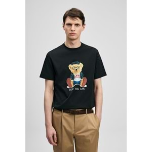 Lufian 111020305 Teddy Modern Grafik T- Shirt Erkek T-Shirt