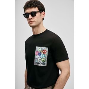 Lufian 111020296 Charlıe Modern Grafik T- Shirt Erkek Tişort